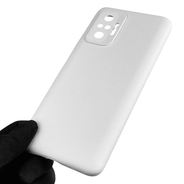 Чехол для Xiaomi Redmi Note 10 Pro 4G силиконовый с микрофиброй на сяоми редми нот 10 про 4г белый 0032633 фото