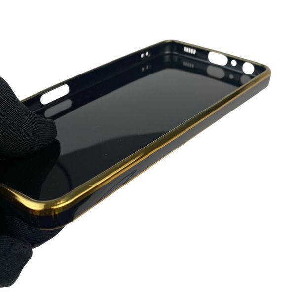 Чохол для Samsung Galaxy M32 4G (SM-M325F) з кільцем-підставкою із золотою окантовкою на самсунг м32 чорний gs1 0021077 фото