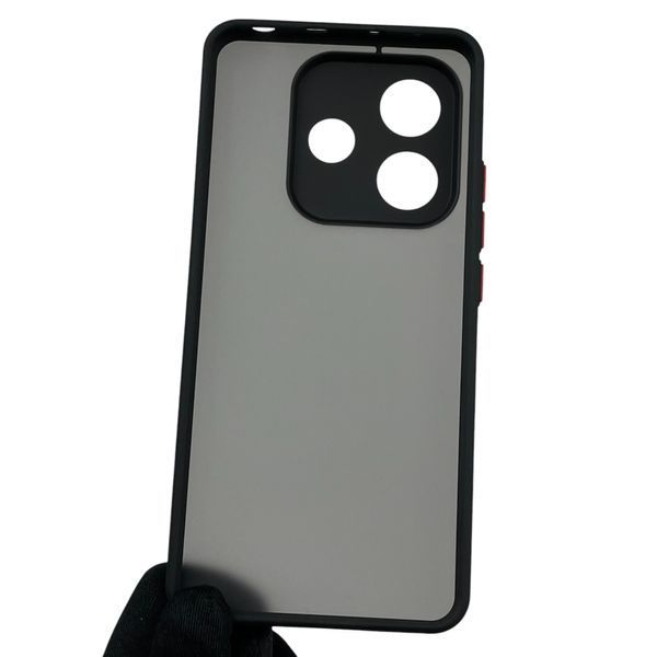 Чохол для Xiaomi Redmi Note 14 5G матовий з високими бортами з захистом камери на сяомі редмі нот 14 5г чорний 0013273 фото