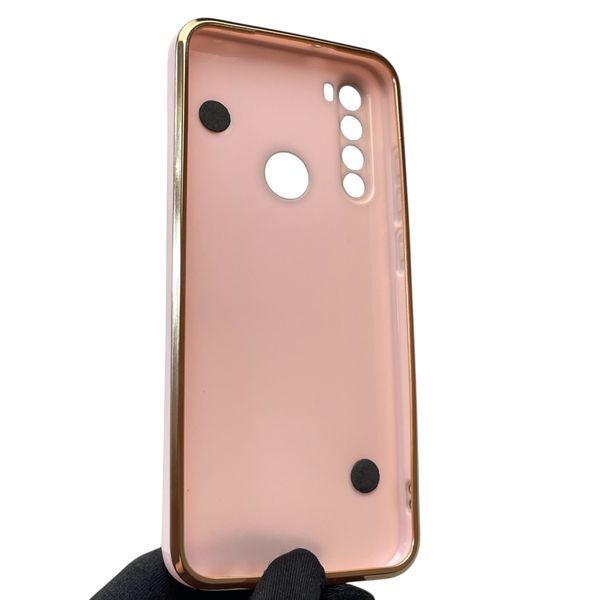 Чехол для телефона Xiaomi Redmi Note 8T женский с ремешком и украшениями и золотой окантовкой на сяоми редми нот 8т пудровый gs1 0016299 фото