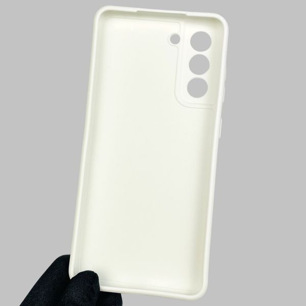 Чехол для Samsung Galaxy S21 FE SM-G990B с квадратными гранями c защитой камеры на самсунг с21 фе белый 0001526 фото
