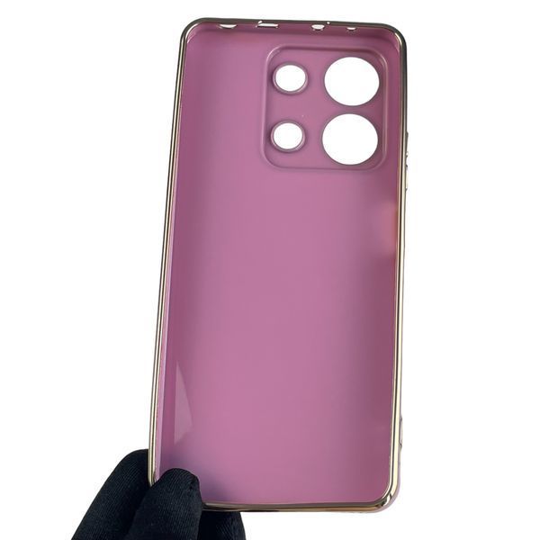 Чохол для Xiaomi Redmi Note 13 4G глянсовий із золотою окантовкою із захистом камери на сяомі редмі нот 13 4г 0008394 фото