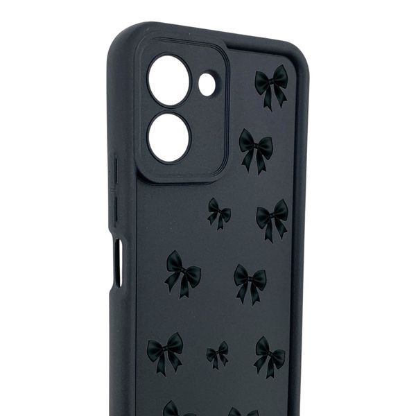 Чохол силіконовий Soft Touch з 3D принтом Бантики для Tecno Spark Go 3 чорний (Повний захист камери) 0057850 фото