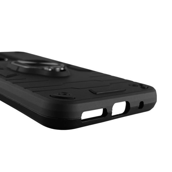 Чохол для телефона Xiaomi Redmi 13 броньований з магнітним кільцем-тримачем на сяомі редмі 13 чорний 0025803 фото