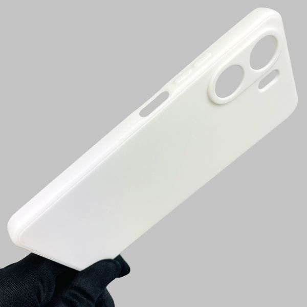 Чохол для Xiaomi Poco C65 однотонний з квадратними гранями із захистом камери на сяомі поко с65 білий 0002310 фото