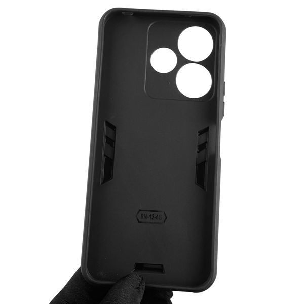 Чохол для телефона Xiaomi Redmi 13 броньований з магнітним кільцем-тримачем на сяомі редмі 13 чорний 0025803 фото