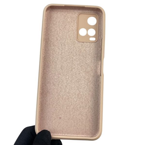 Чехол для Vivo Y21S силиконовый с микрофиброй нескользящий на виво у21с пудровый 0032345 фото