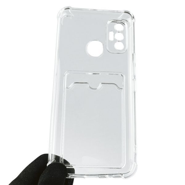 Чехол для Tecno Spark 7 (KF6n) с бронь углами с карманом для карточек k-pop на техно спарк 7 прозрачный 0013443 фото