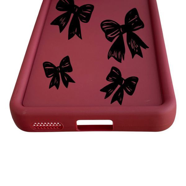 Чохол силіконовий Soft Touch з 3D принтом Великі бантики для Samsung Galaxy S25 Plus (SM-S936B) бордовий (Повний захист камери) 0070487 фото