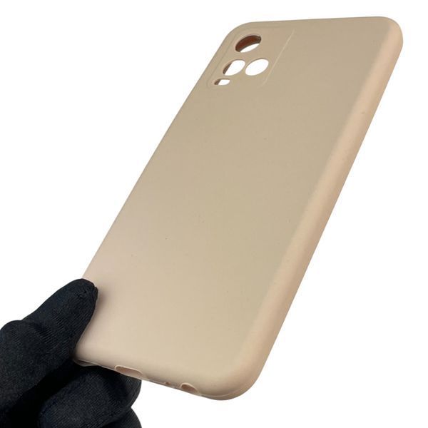 Чехол для Vivo Y21S силиконовый с микрофиброй нескользящий на виво у21с пудровый 0032345 фото