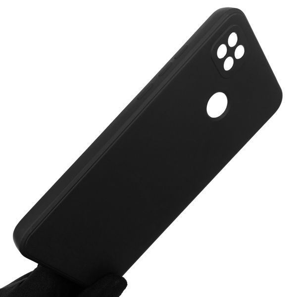 Чохол для Xiaomi Redmi 9C однотонний із квадратними гранями із захистом камери на сяомі редмі 9с чорний 0001218 фото
