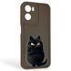 Чохол силіконовий Soft Touch з 3D принтом злого кота для Motorola G05 коричневий (Повний захист камери) 0046934 фото 1
