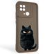 Чохол силіконовий оригінальний Soft Touch з 3D принтом злого кота для Xiaomi Poco C40 коричневий (Повний захист камери) 0046631 фото 1