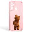 Чохол силіконовий оригінальний Soft Touch з 3D принтом кумедний тед ведмідик для Realme C3 рожевий (Повний захист камери)