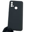 Чехол для Motorola Moto E40 силиконовый с микрофиброй нескользящий на моторола е40 черный