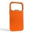 Чохол Kajsa Glamorous Mini Checkered для iPhone 17 Pro помаранчевий Orange Plus (MagSafe, металеве кільце камери, преміум) 0062026 фото