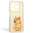 Чехол силиконовый оригинальный Soft Touch с 3D принтом мема сибу для Tecno Spark 20C BG7n молочный (Полная защита камеры) 0047668 фото