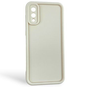 Чехол силиконовый Soft Touch для Samsung Galaxy A02 молочный (Полная защита камеры) 0053937 фото