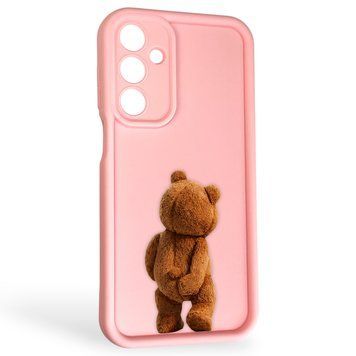 Чохол силіконовий Soft Touch з 3D принтом кумедний тед ведмідик для Samsung Galaxy A16 5G (SM-A166) рожевий (Повний захист камери) 0049327 фото