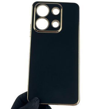 Чохол для Xiaomi Redmi Note 13 4G глянсовий із золотою окантовкою із захистом камери на сяомі редмі нот 13 4г 0008393 фото