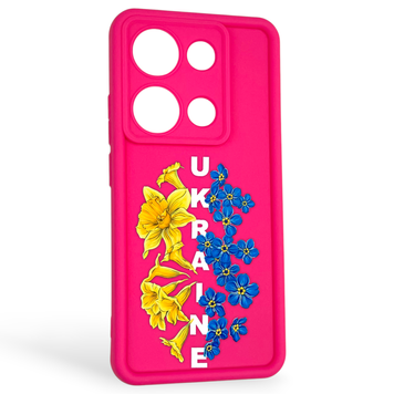 Чохол силіконовий Soft Touch з 3D принтом для Xiaomi Redmi Note 14S малиновий (Повний захист камери) 0042397 фото