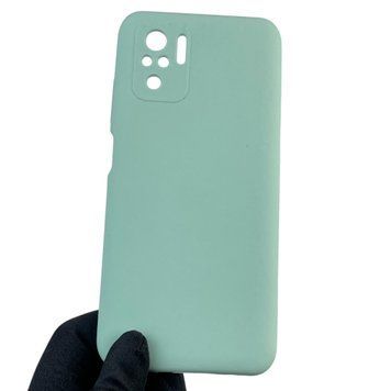 Чехол для Xiaomi Redmi Note 10S силиконовый с микрофиброй нескользящий на сяоми редми нот 10с бирюзовый 0032650 фото