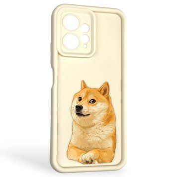 Чохол силіконовий оригінальний Soft Touch з 3D принтом мему сібу для Xiaomi Redmi Note 12 4G молочний (Повний захист камери) 0047918 фото
