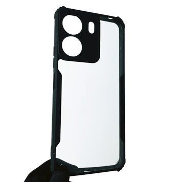 Чехол для Xiaomi POCO C65 противоударный прозрачный с высокими бортами на сяоми поко с65 чёрный 0001878 фото