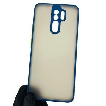 Чехол для Xiaomi Redmi 9 противоударный матовый с высокими бортами с защитой камеры на сяоми редми 9 синий 0000314 фото