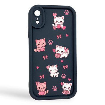 Чохол силіконовий Soft Touch з 3D принтом милі кошенята з лапками для Apple iPhone XR Чорний (Повний захист камери) 0059561 фото