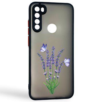 Чохол для телефона Xiaomi Redmi Note 8T с 3D принтом лаванда з метеликами із захистом камери чорний 0059332 фото