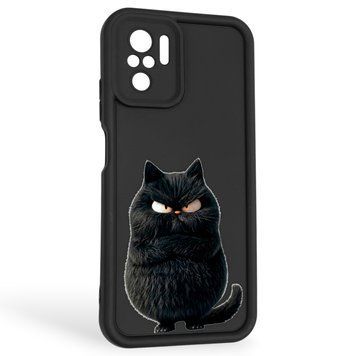 Чохол силіконовий оригінальний Soft Touch з 3D принтом злого кота для Xiaomi Poco M5s чорний (Повний захист камери) 0046782 фото
