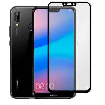 Захисне скло для телефона Huawei P20 Lite протиударне повноекранне на хуавей п20 лайт чорне 0038162 фото