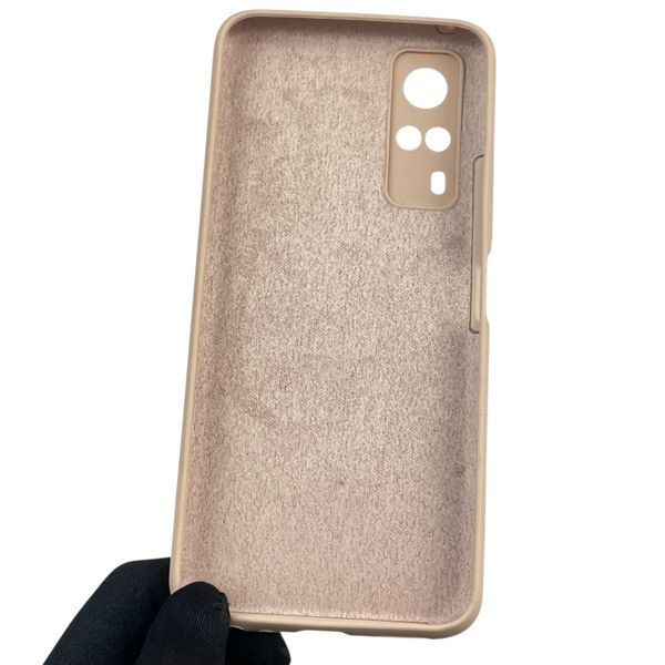 Чехол для Vivo Y53S силиконовый с микрофиброй нескользящий на виво у53с пудровый 0032401 фото