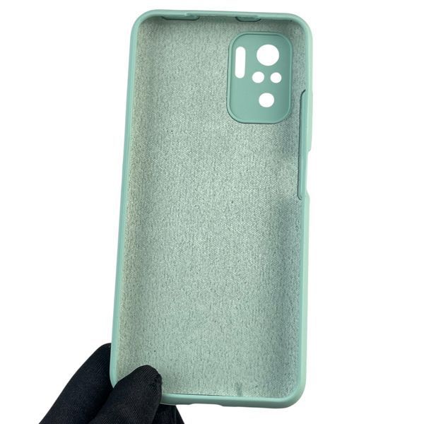 Чехол для Xiaomi Redmi Note 10S силиконовый с микрофиброй нескользящий на сяоми редми нот 10с бирюзовый 0032650 фото
