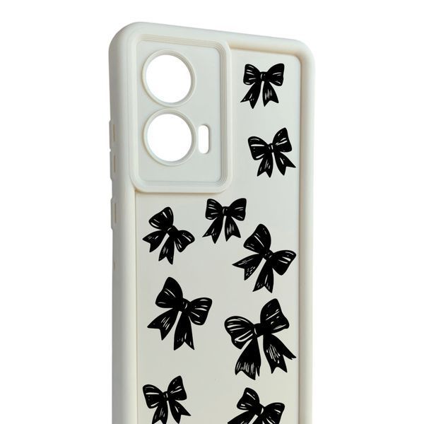Чохол силіконовий Soft Touch з 3D принтом Великі бантики для TECNO Spark 8C (KG5k) молочний (Повний захист камери) 0070793 фото