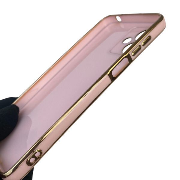 Чохол для Motorola Moto G14 (PAYF0006RS) з кільцем MagSafe із золотою окантовкою на моторола мото г14 пудровий gs1 0022161 фото