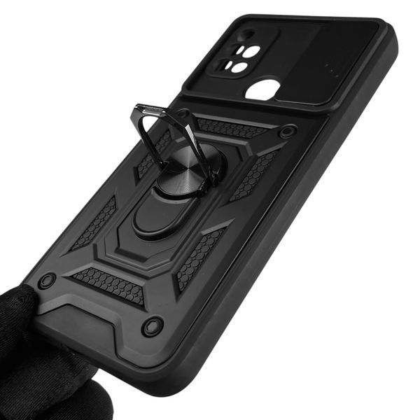 Чохол для Motorola Moto G20 (XT2128-1) броньований з кільцем-тримачем підставкою зі шторкою на моторола мото г20 чорний rg1 0013598 фото