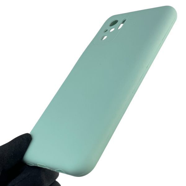 Чехол для Xiaomi Redmi Note 10S силиконовый с микрофиброй нескользящий на сяоми редми нот 10с бирюзовый 0032650 фото