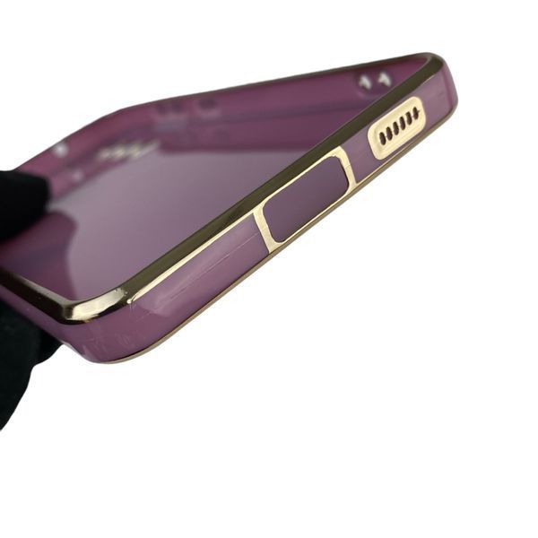 Чехол для Samsung Galaxy S21 FE SM-G990B с кольцом MagSafe с золотой окантовкой на самсунг с21 фе черничный gs1 0021566 фото