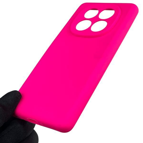 Чохол для Xiaomi Redmi Note 14 Pro Plus силіконовий з мікрофіброю нековзний на сяомі редмі нот 14 про плюс малиновий 0032778 фото