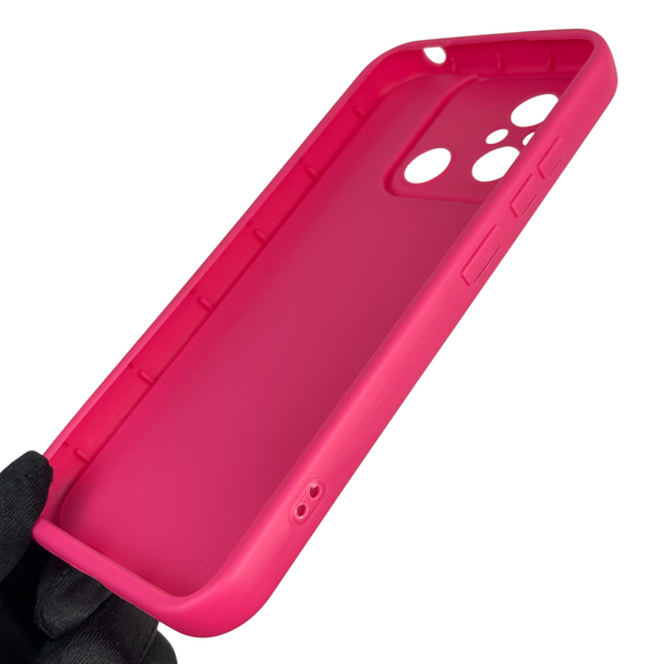 Чохол силіконовий Soft Touch з 3D принтом жіночим для Xiaomi Poco C55 малиновий (Повний захист камери) 0042912 фото