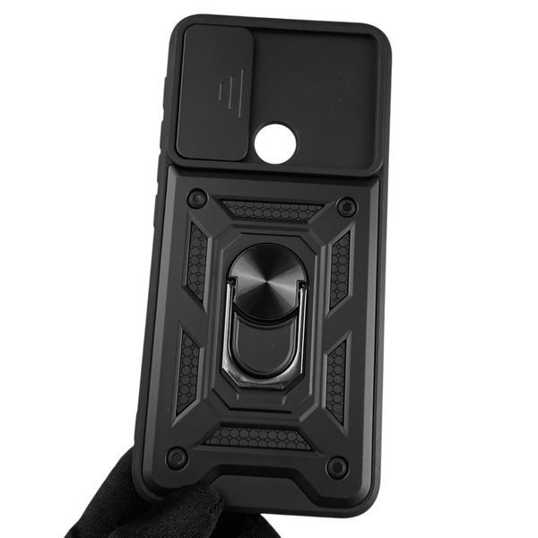 Чохол для Motorola Moto G20 (XT2128-1) броньований з кільцем-тримачем підставкою зі шторкою на моторола мото г20 чорний rg1 0013598 фото