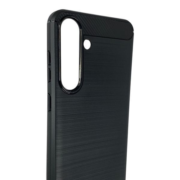 Чохол для телефона Samsung Galaxy S25 Plus (SM-S936B) карбоновий протиударний з високими бортами чорний 0052237 фото