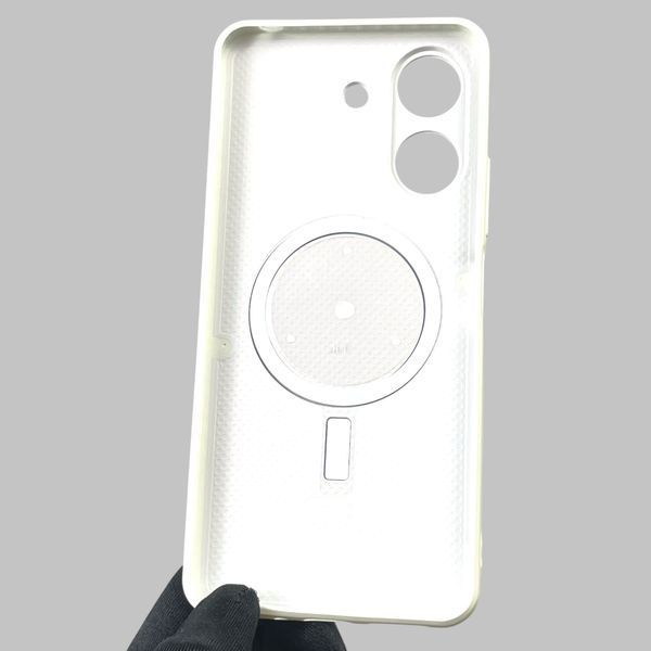 Чохол для Xiaomi POCO C65 з 3д ефектом з магнітом магсейф блискучий на сяомі поко с65 білий 0012049 фото