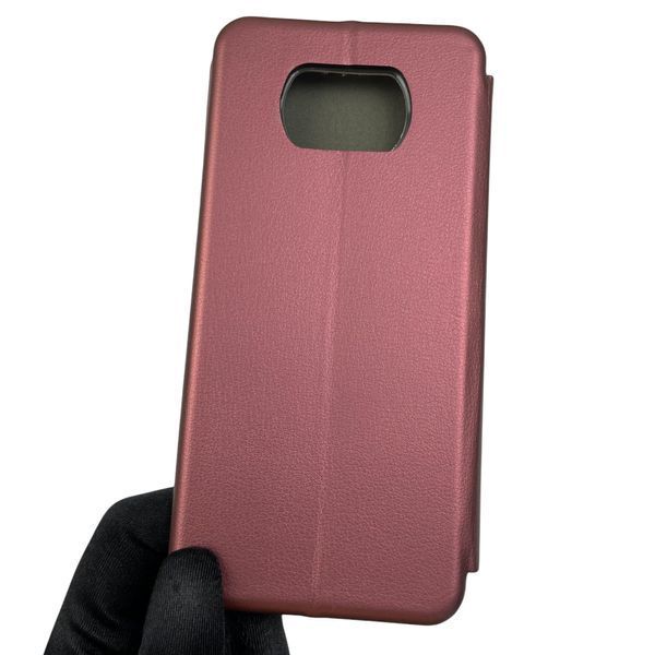 Чохол-книжка для Xiaomi Poco X3 NFC з підставкою на сяомі поко х3 нфс бордова 0002164 фото