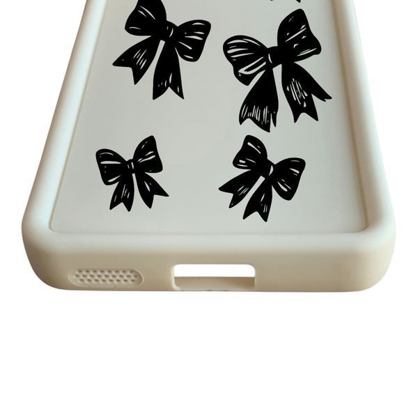 Чохол силіконовий Soft Touch з 3D принтом Великі бантики для TECNO Spark 8C (KG5k) молочний (Повний захист камери) 0070793 фото