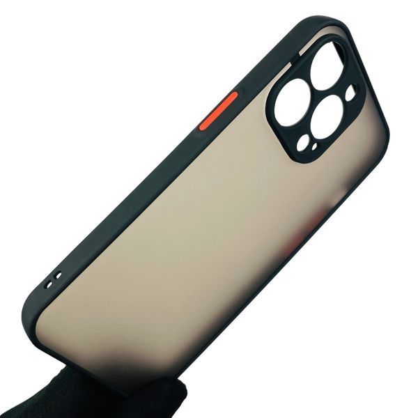 Чехол для Apple iPhone 13 Pro противоударный с высокими бортами с защитой камеры на айфон 13 про чёрный 0001319 фото