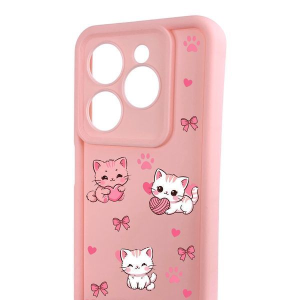 Чохол силіконовий Soft Touch з 3D принтом милі кошенята з лапками для TECNO Spark Go 2024 (BG6) Рожевий (Повний захист камери) 0059611 фото