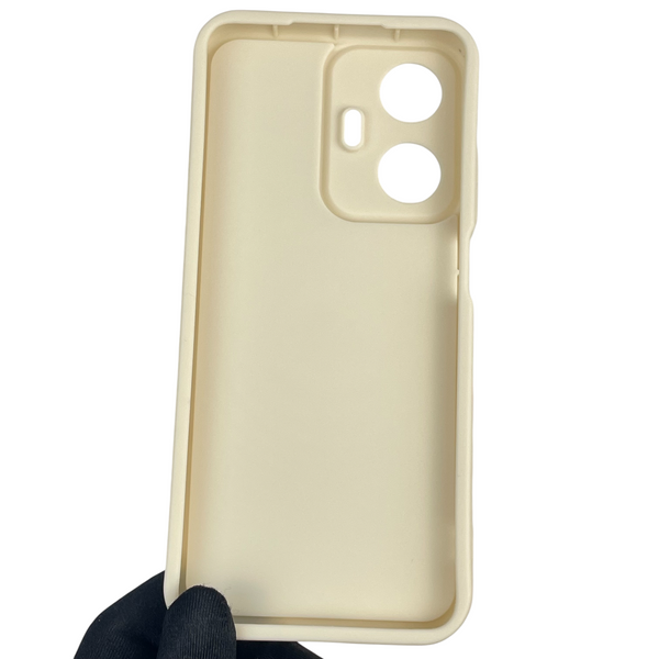 Чехол силиконовый Soft Touch с 3D принтом женским для Realme C55 молочный (Полная защита камеры) 0042590 фото